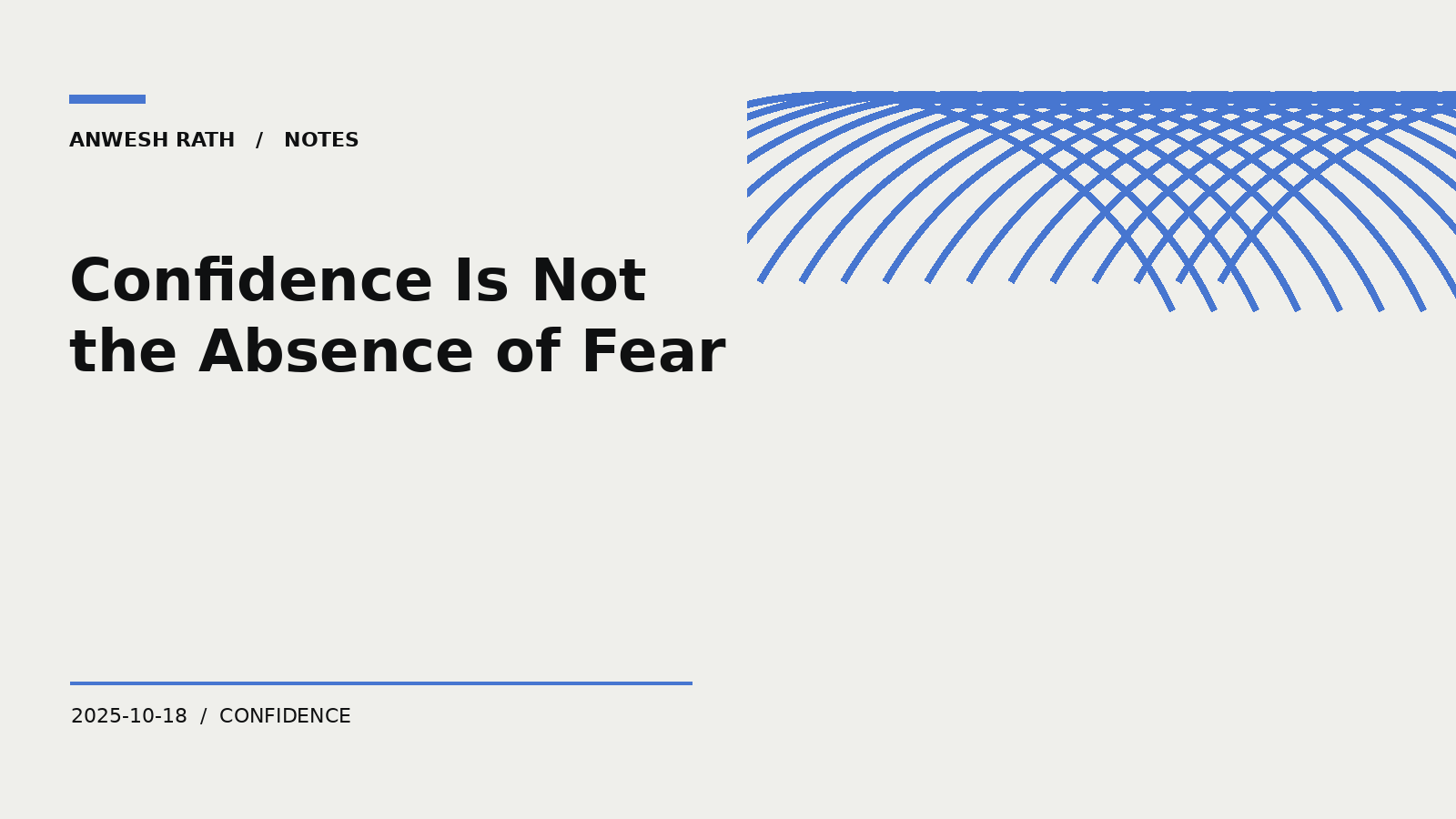 Confidence Is Not the Absence of Fear