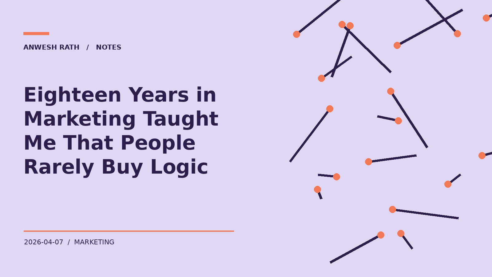 Eighteen Years in Marketing Taught Me That People Rarely Buy Logic