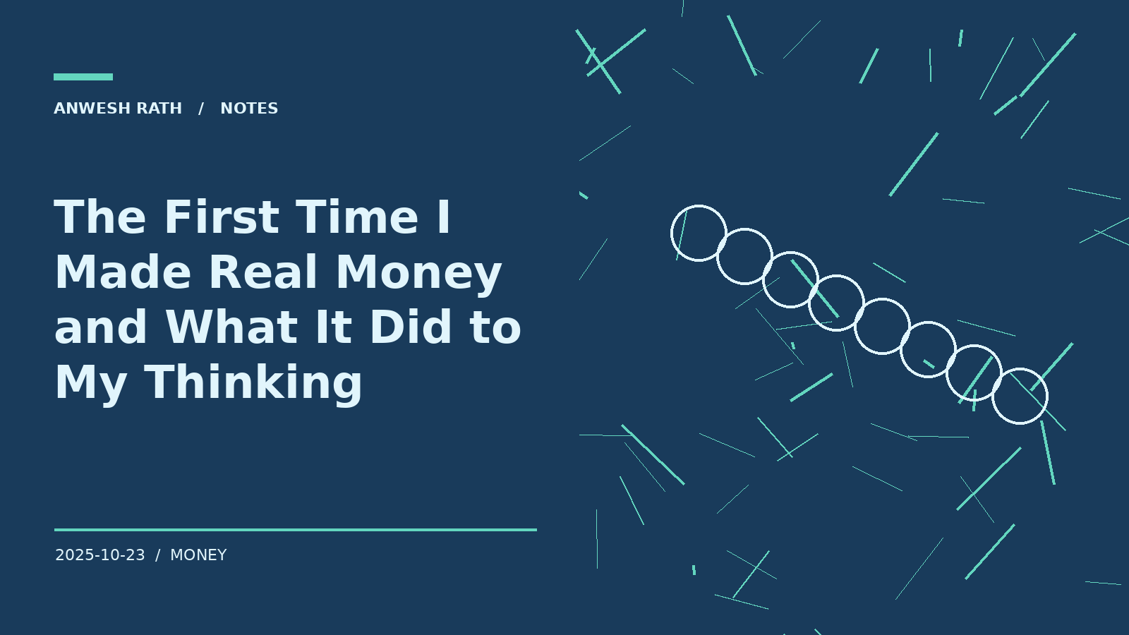 The First Time I Made Real Money and What It Did to My Thinking