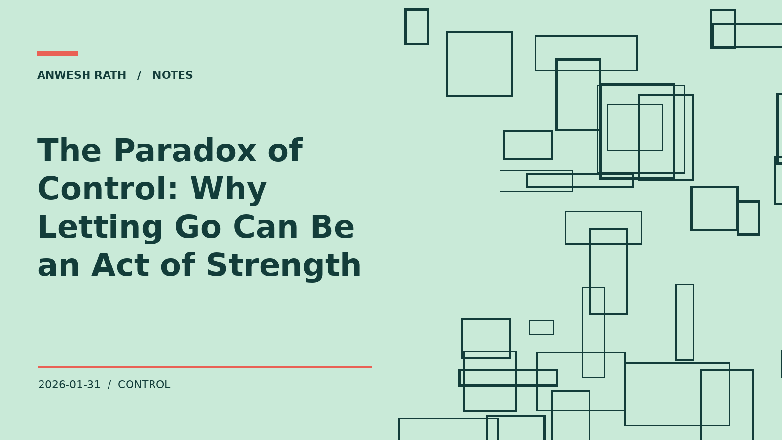 The Paradox of Control: Why Letting Go Can Be an Act of Strength