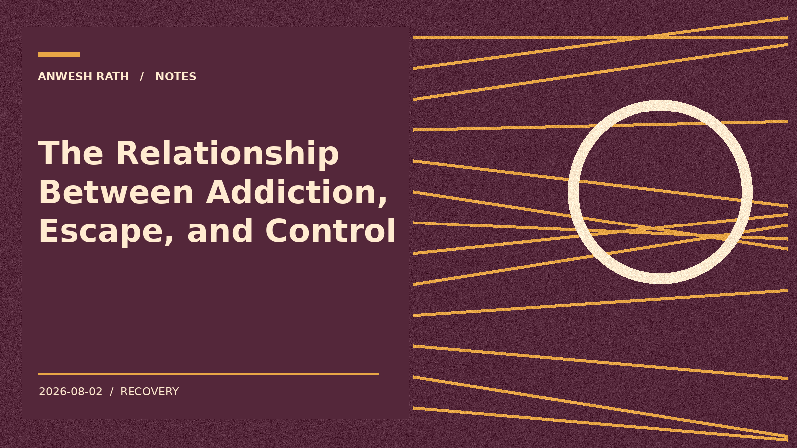 The Relationship Between Addiction, Escape, and Control