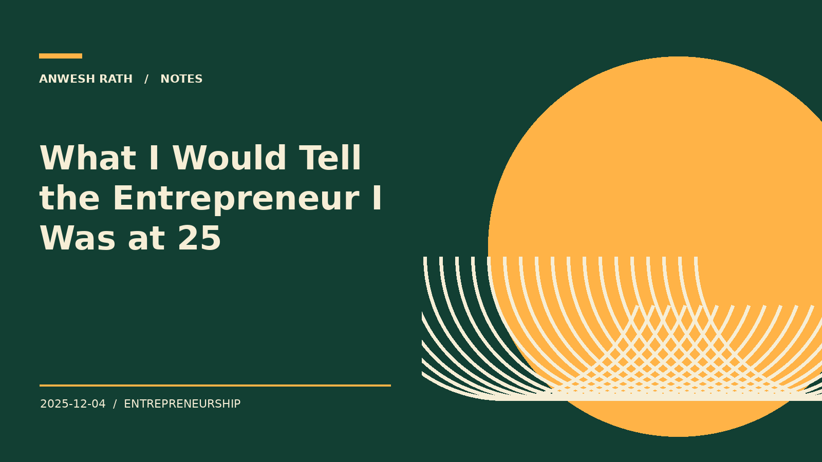 What I Would Tell the Entrepreneur I Was at 25
